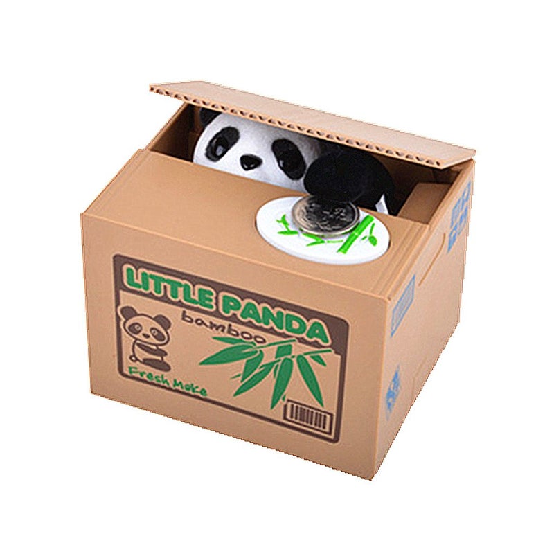 ALIMITOPIA Saving Money Box,Vocal Mischief Stealing Coin Piggy Bank Coin Storage Pot(Cartoon Panda) - Image 1